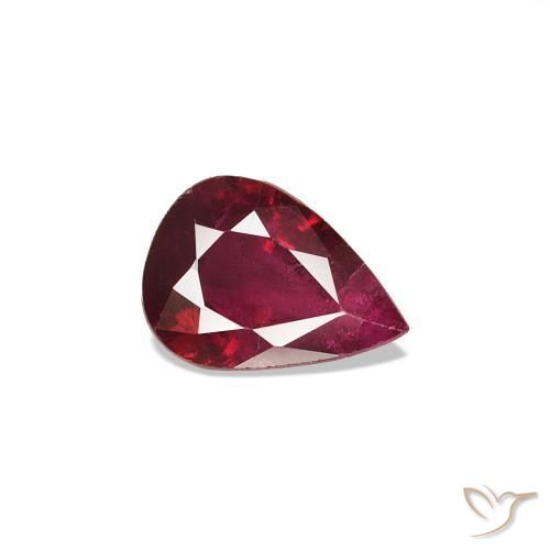 Rubi Vermelho escuro Natural 0.30ct, Formato de pêra, VS-SI