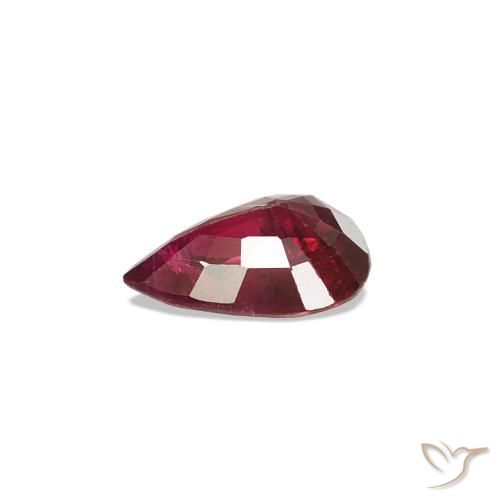 Rubi Vermelho escuro Natural 0.30ct, Formato de pêra, VS-SI