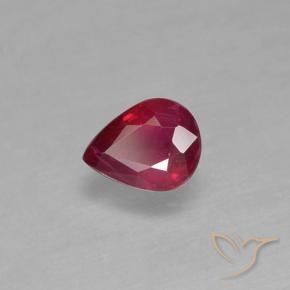 Rubi Vermelho escuro Natural 0.38ct, Formato de pêra, VS-SI