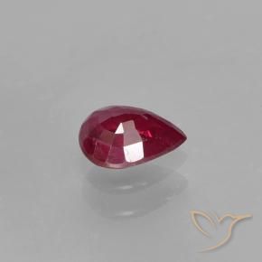 Rubi Vermelho escuro Natural 0.38ct, Formato de pêra, VS-SI