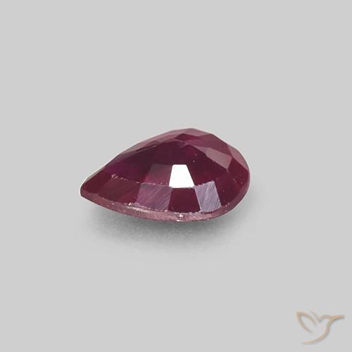 Rubi Vinho vermelho Natural 0.31ct, Formato de pêra, VS-SI