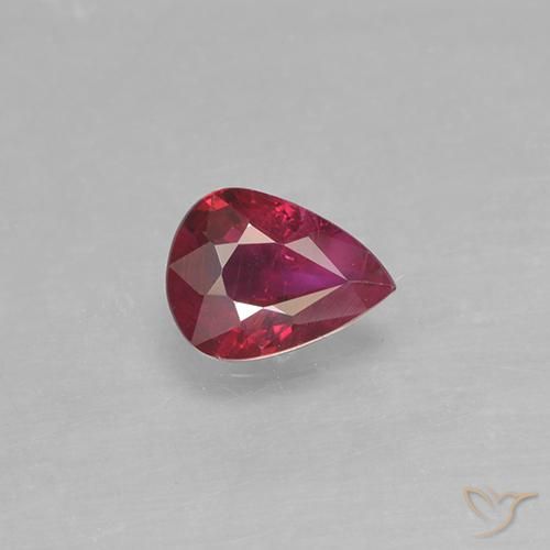 0.31ct Natural rosa avermelhado Rubi, Formato de pêra, VS-SI