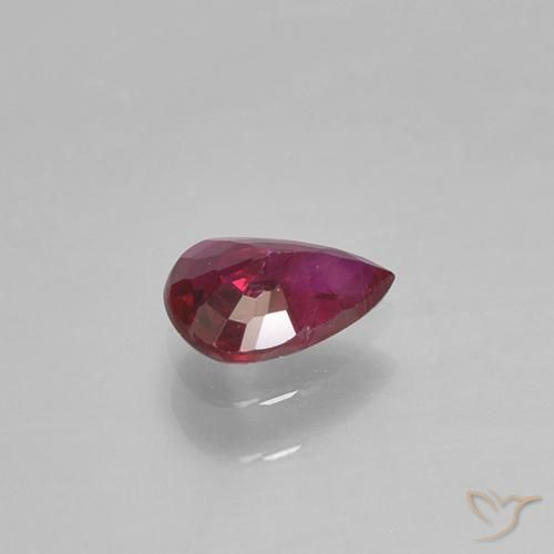 Rubi rosa avermelhado Natural 0.31ct, Formato de pêra, VS-SI
