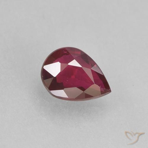 0.31ct Natural Vermelho escuro Rubi, Formato de pêra, VS-SI