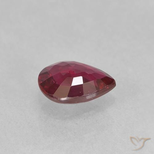 Rubi Vermelho escuro Natural 0.31ct, Formato de pêra, VS-SI