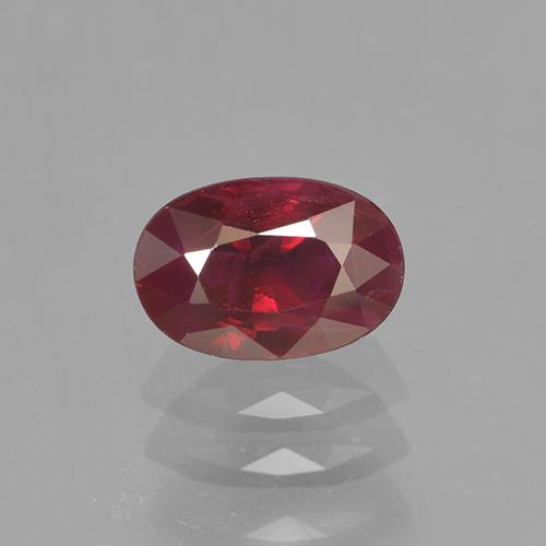 Rubi vermelho médio natural 0,62ct, corte oval, VS-SI