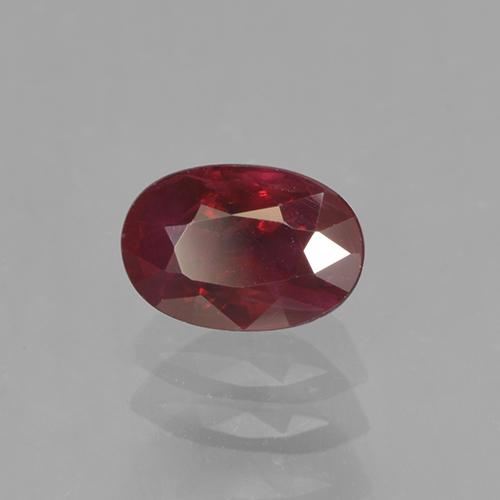 Rubi vermelho médio natural 0,62ct, corte oval, VS-SI