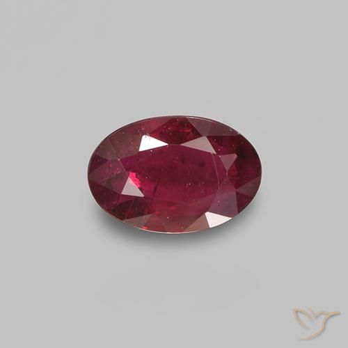 Rubi Vinho vermelho Natural 0.49ct, Corte Oval, VS-SI