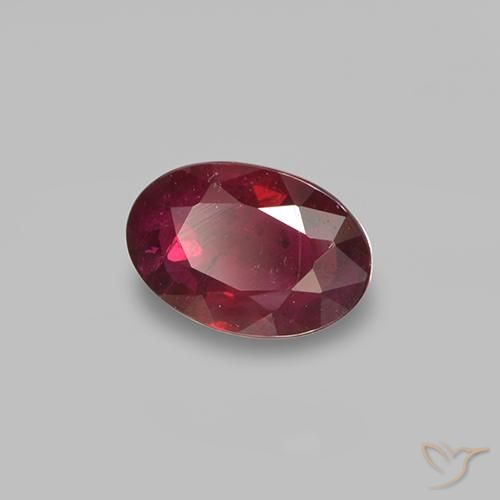 Rubi Vinho vermelho Natural 0.49ct, Corte Oval, VS-SI