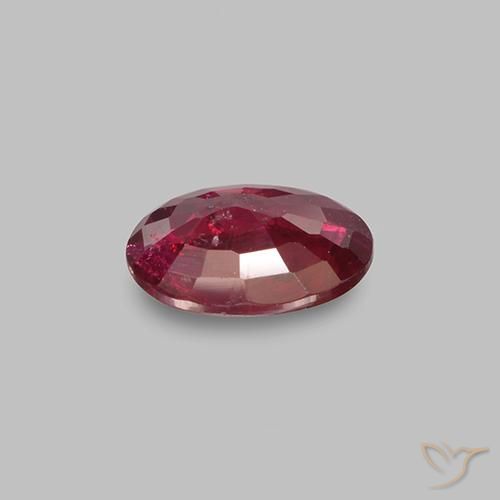 Rubi Vinho vermelho Natural 0.49ct, Corte Oval, VS-SI
