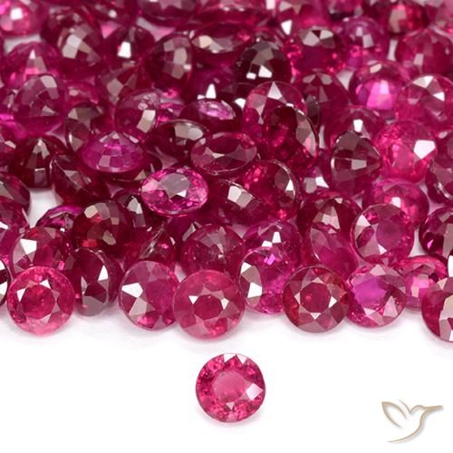 Rubi Luz vermelha Natural 0.23ct, Redondo, VS-SI