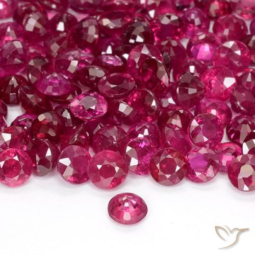 Rubi Luz vermelha Natural 0.23ct, Redondo, VS-SI