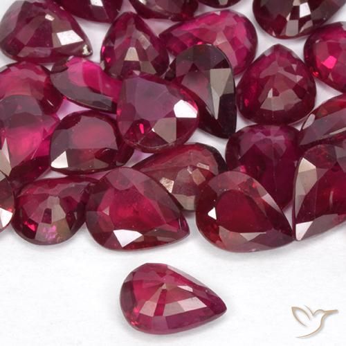 Rubi vermelho médio Natural 0.34ct, Formato de pêra, VS-SI