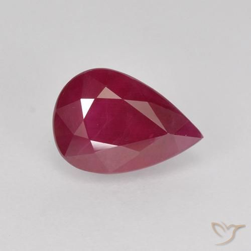 Rubi vermelho médio Natural 1.17ct, Formato de pêra, VS-SI