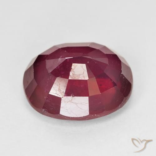 Rubi Rosa Avermelhado Profundo Natural 12.32ct, oval, VS-SI