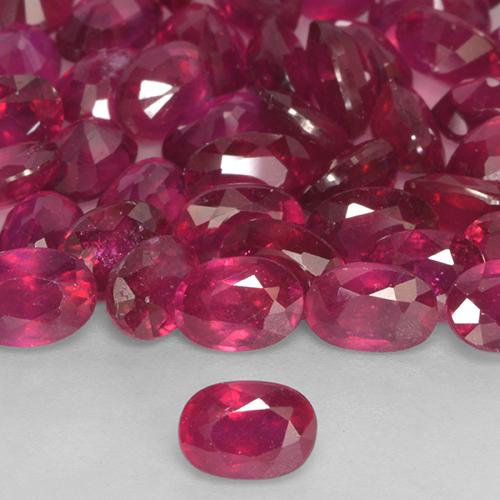 Rubi rosa avermelhado Natural 0.74ct, oval, VS-SI