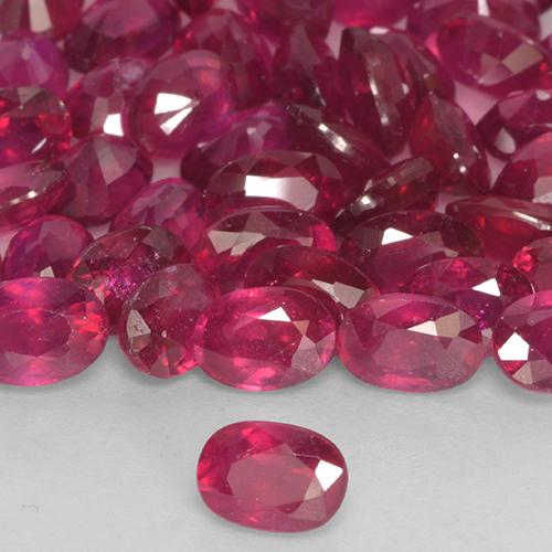 Rubi rosa avermelhado Natural 0.74ct, oval, VS-SI