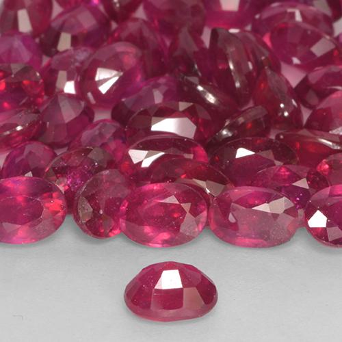 Rubi rosa avermelhado Natural 0.74ct, oval, VS-SI