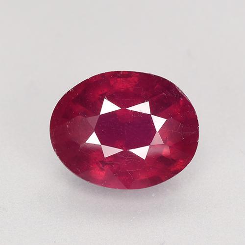 Rubi Vermelho médio-escuro Natural 2,87ct, Corte Oval, VS-SI
