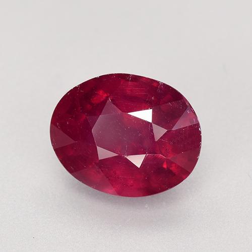 Rubi Vermelho médio-escuro Natural 2,87ct, Corte Oval, VS-SI