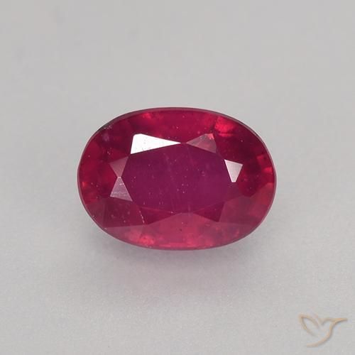 Rubi Vermelho médio-escuro Natural 0.93ct, oval, VS-SI