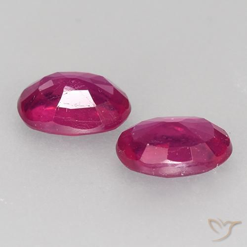 Pedras preciosas de Rubi Luz vermelha natural de 1.24 ct, oval, VS-SI