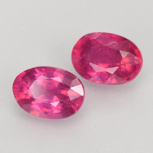 Pedras preciosas de Rubi Luz vermelha natural de 1.58 ct, Corte Oval, VS-SI