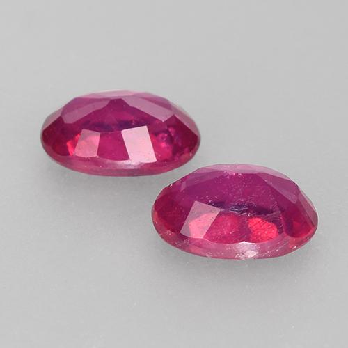 Pedras preciosas de Rubi Vermelho roxo natural de 1.29 ct, Corte Oval, VS-SI