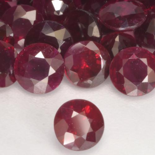 Rubi Vermelho escuro Natural 0.31ct, Redondo, VS-SI