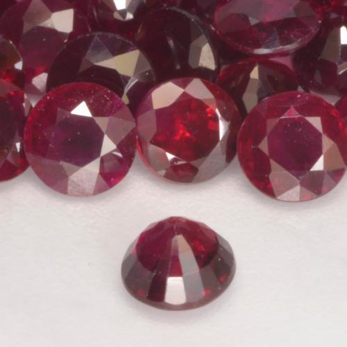 Rubi Vermelho escuro Natural 0.31ct, Redondo, VS-SI