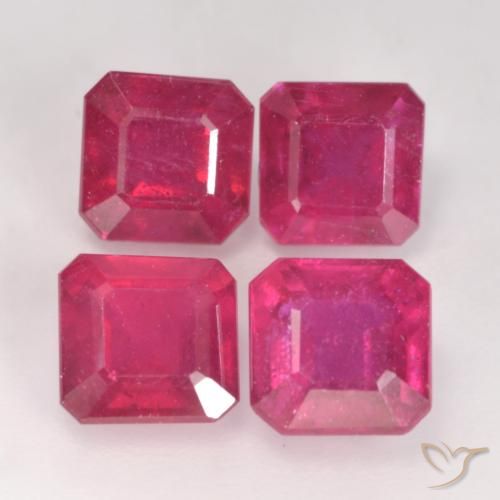 1.60ct Natural Luz vermelha Rubi, Corte Esmeralda, VS-SI