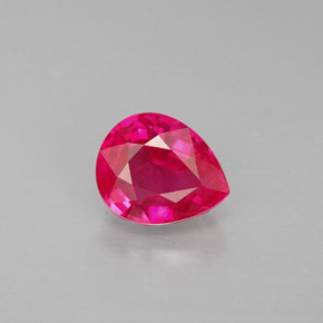 Rubi vermelho natural 1,11ct, formato de pêra, VS