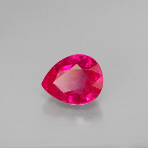 Rubi vermelho natural 1,11ct, formato de pêra, VS