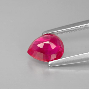 Rubi vermelho natural 1,11ct, formato de pêra, VS