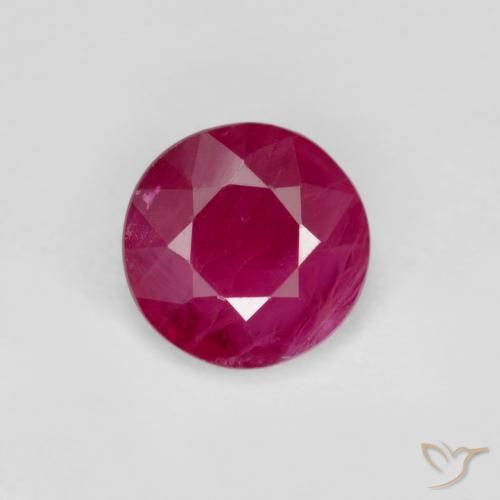0.67ct Natural vermelho médio Rubi, Redondo, VS-SI