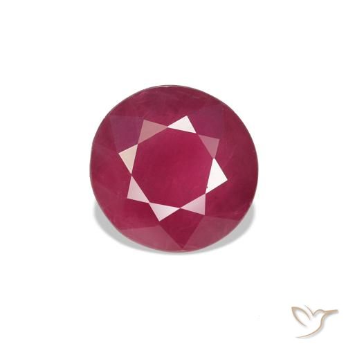 Rubi Vermelho escuro Natural 0.83ct, Redondo, VS-SI