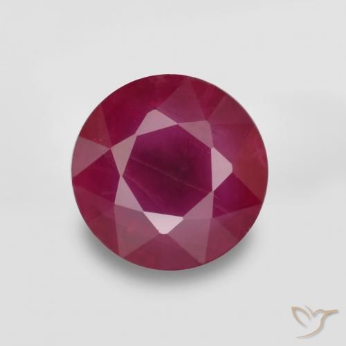 0.79ct Natural vermelho médio Rubi, Redondo, VS-SI
