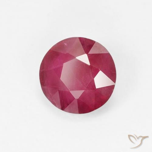 Rubi Vermelho rosado Natural 0.93ct, Redondo, VS-SI