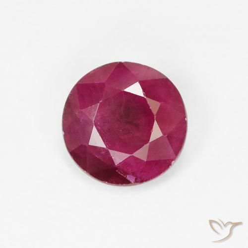 0.80ct Natural Vermelho escuro Rubi, Redondo, VS-SI
