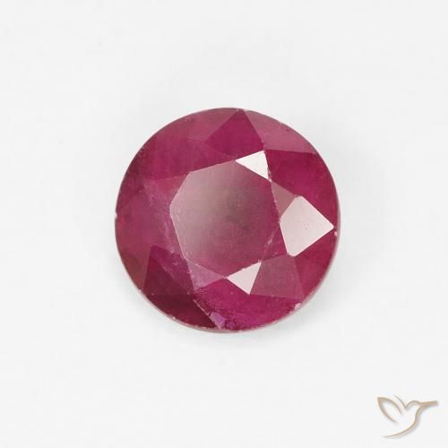 Rubi Vermelho escuro Natural 0.80ct, Redondo, VS-SI