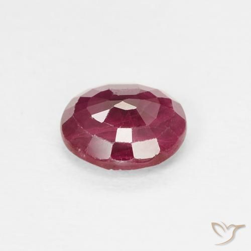 Rubi Vermelho escuro Natural 0.80ct, Redondo, VS-SI