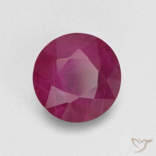 Rubi uva brilhante Natural 0.81ct, Redondo, VS-SI