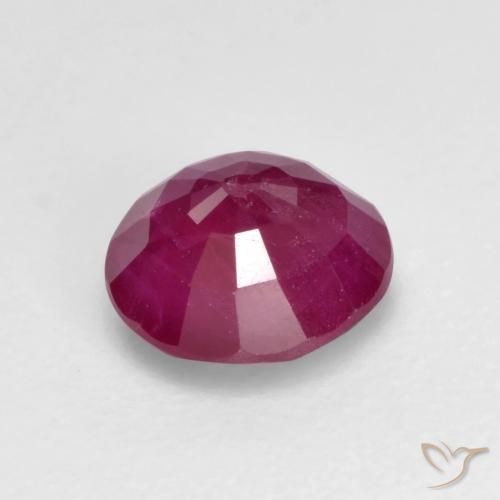 Rubi uva brilhante Natural 0.81ct, Redondo, VS-SI