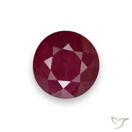 0.96ct Natural Vermelho escuro Rubi, Redondo, VS-SI