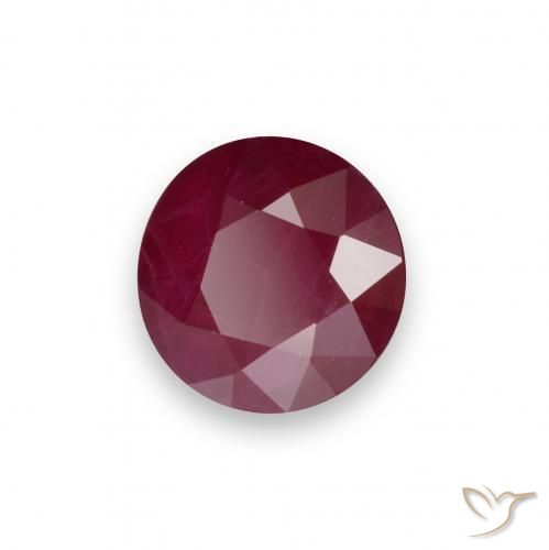 Rubi Vermelho escuro Natural 0.96ct, Redondo, VS-SI