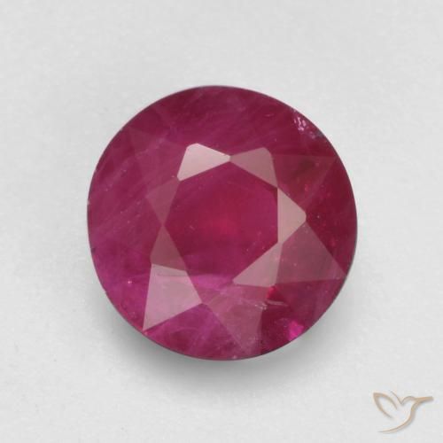 0.85ct Natural Vermelho rosado Rubi, Redondo, VS-SI