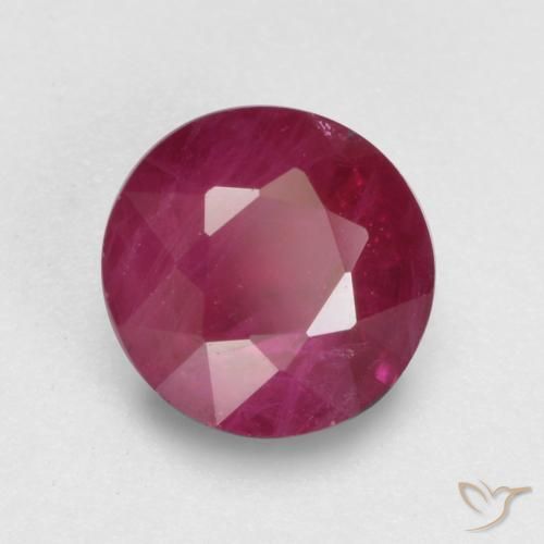 Rubi Vermelho rosado Natural 0.85ct, Redondo, VS-SI