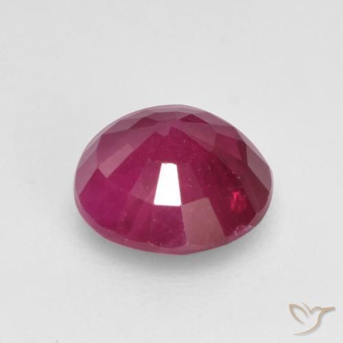 Rubi Vermelho rosado Natural 0.85ct, Redondo, VS-SI
