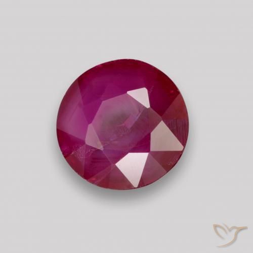 Rubi Vermelho escuro Natural 0.89ct, Redondo, VS-SI