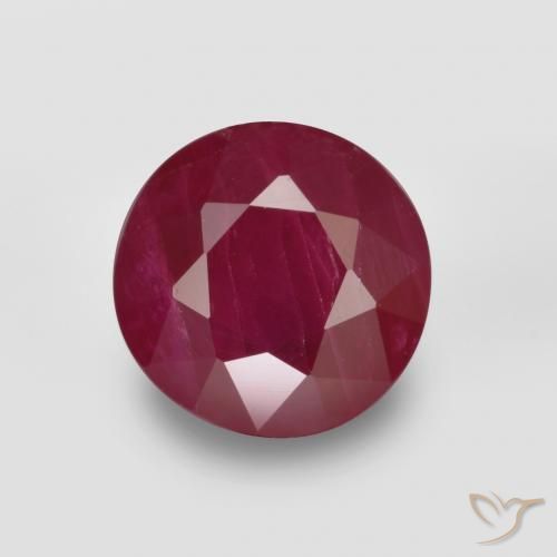 0.88ct Natural Vinho vermelho Rubi, Redondo, VS-SI